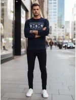 Pánsky tmavomodrý sveter FashionStreet WX2277