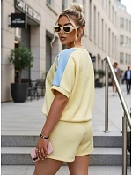 Dámsky viskózový set s motýľom a šortkami žltý FashionStreet AY1181