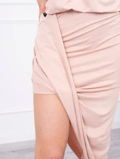 Sukienka asymetryczna ciemny pudrowy róż