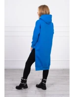 Zateplená blúzka s bočnými rázporkami nevädzovo modrá Zateplená blúzka s bočnými rázporkami nevädzovo modrá