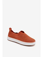 Otevřené slip-on na platformě oranžové Glamma