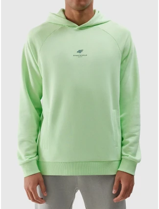Pánska mikina s kapucňou z organickej bavlny 4F - svetlozelená Pánska mikina s kapucňou z organickej bavlny 4F - svetlozelená