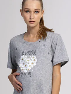 Dámska nočná košeľa materská Srdce z margarét