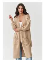 Sveter na gombíky model 218105 Makadamia Sveter na gombíky model 218105 Makadamia