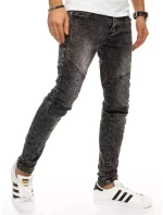 Pánske tmavosivé džínsové nohavice FashionStreet UX2942