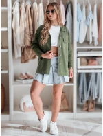 Dámska oversize košeľová bunda OVERBOR khaki FashionStreet TY4889