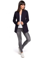 B102 Otvorená bunda z bavlnenej priadze - tmavomodrá