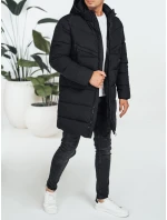 Pánska zimná bunda s kapucňou čierna prešívaná TX5070