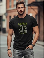 Pánske bavlnené tričko s potlačou Arena 96 black FashionStreet NX0146R