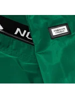 Tenká zelená dámska bunda s ozdobnou lemovkou (B8145-10)