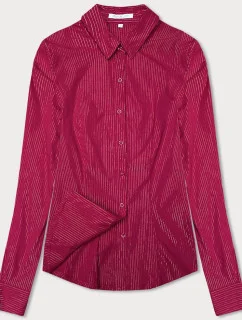 Koszula damska w srebrne paseczki ciemnoróżowa (AWT0111)