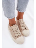 Materiałowe Trampki Damskie Big Star RR274767 Beżowe
