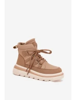 Damskie Botki Trapery Na Platformie Camel Liorae