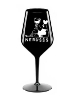 NERUŠŠŠ - černá nerozbitná sklenice na víno 470 ml