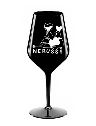 NERUŠŠŠ - černá nerozbitná sklenice na víno 470 ml