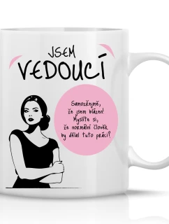 I AM THE LEADER (FEMALE) - klasický biely keramický hrnček 300 ml