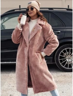 Dámsky zimný kabát GLAMFUR dlhý kožuch ružový FashionStreet TY4700