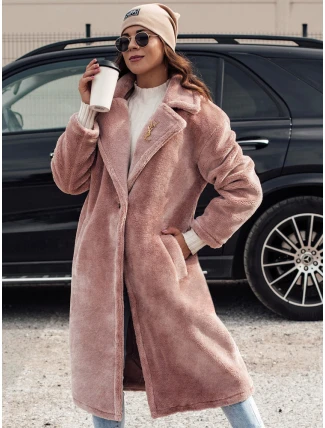 Dámsky zimný kabát GLAMFUR dlhý kožuch ružový FashionStreet TY4700