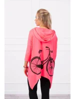 Mikina s potlačou kolesa ružová neónová