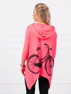 Mikina s potlačou kolesa ružová neónová
