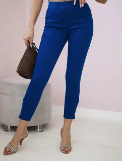 Farebné džínsové nohavice s chrpovou mašľou