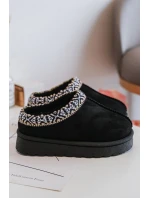 Kapcie Dziecięce Wsuwane Ocieplane Czarne Olivane