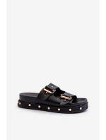 Klapki Damskie Na Platformie Big Star NN274082 Czarne