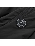 Asymetrická čierna dámska bunda parka (B8001-1)