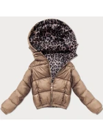 Dámska obojstranná krátka bunda Minority brown camouflage (M6-6001-305)