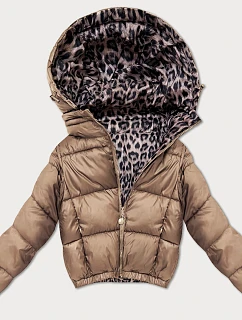 Dámska obojstranná krátka bunda Minority brown camouflage (M6-6001-305)