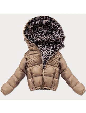 Dámska obojstranná krátka bunda Minority brown camouflage (M6-6001-305)