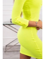 Šaty s gombíkovým výstrihom žlté neónové
