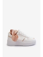 Damskie Sneakersy Na Platformie Białe Tessama