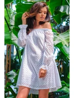 Denné šaty A435 Biela - Awama Denné šaty A435 Biela - Awama