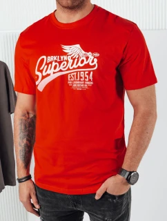 Pánske oranžové tričko s potlačou FashionStreet RX5367