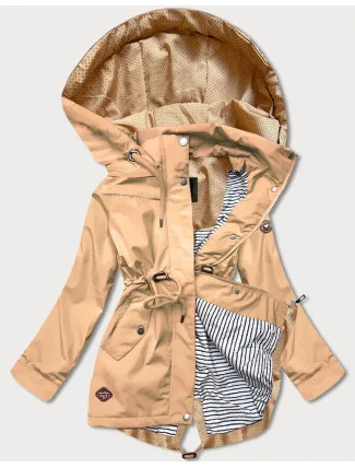 Dámska bunda parka v pieskovej farbe (CAN-561)