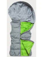 Šedo-limetková dámska vesta s látkovou kapucňou (DW-21604) Šedo-limetková dámska vesta s látkovou kapucňou (DW-21604)