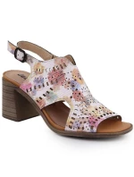 Dámske kvetinové ažurové sandále na podpätku Jezzi 24125 Dámske kvetinové ažurové sandále na podpätku Jezzi 24125