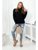 Sveter nasadený cez hlavu čierny Sveter nasadený cez hlavu čierny