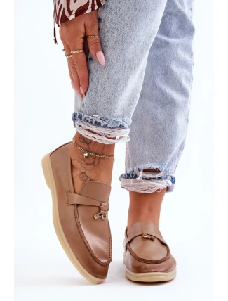 Klasyczne Mokasyny Damskie Brązowe Cortez