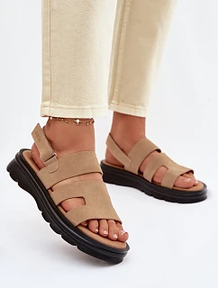 Dámske semišové sandále Big Star TT274482 Beige