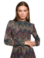 S291 Maxi šaty s aztéckou potlačou - model 2