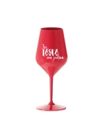 JSI LÁSKA MÁ JEDINÁ - červená nerozbitná sklenice na víno 470 ml