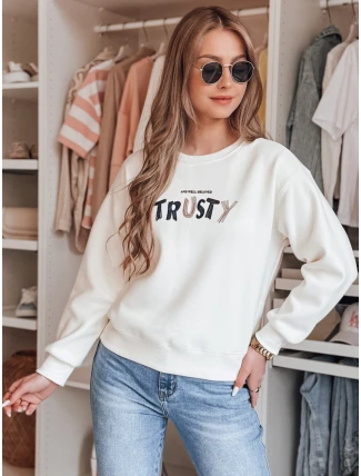 Dámska nadrozmerná mikina s výšivkou SOFTRUS ecru FashionStreet BY1411 Dámska nadrozmerná mikina s výšivkou SOFTRUS ecru FashionStreet BY1411