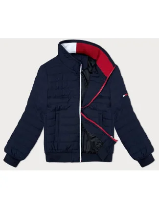 Tmavomodrá pánska prešívaná bunda so stojačikom J.Štýl (84M3025-215) Tmavomodrá pánska prešívaná bunda so stojačikom J.Štýl (84M3025-215)