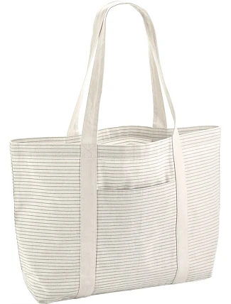 Westford Mill W 255 Nákupná taška s prúžkami z bio bavlny 50.0255 grey stripe