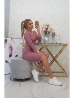 Súprava blúzky a sukne tmavo ružová