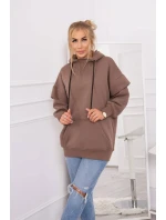 Zateplená mikina s polovičným zipsom mocca Zateplená mikina s polovičným zipsom mocca