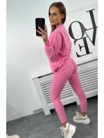 Bavlnená mikina + legíny svetlo ružová