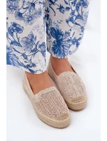 Espadryle Damskie Na Platformie Vinceza 17392 Beżowe